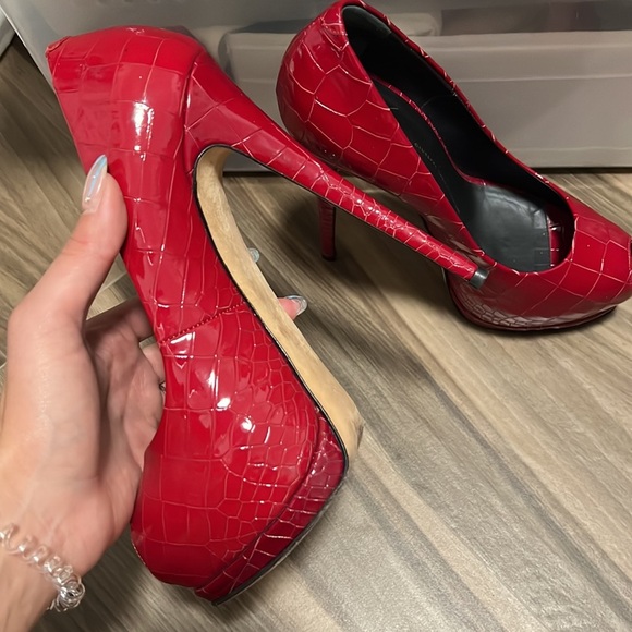 Giuseppe Zanetti pay&leather Red peep toe - Picture 3 of 7